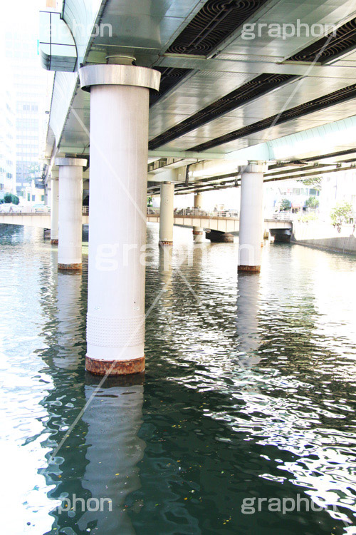 日本橋川,日本橋,川,かわ,河川,橋,高架,高架下,中央区,首都高速道路,首都高,首都高速,一級河川,橋脚,river,水面