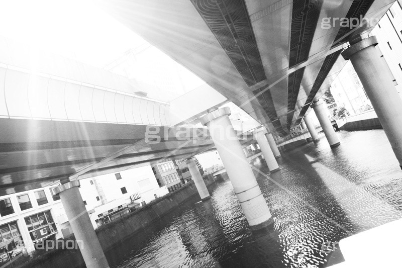 日本橋(モノクロ),モノクロ,白黒,しろくろ,モノクローム,単色画,単彩画,単色