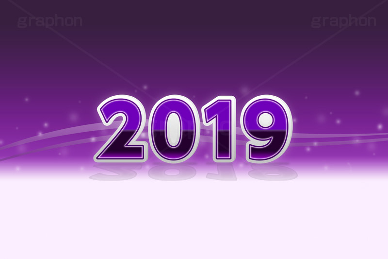 2019年号デザイン(パープル),西暦,年号,年賀状,お正月,記事,ニュース,きらきら,キラキラ,デザイン,イメージ,反射,news,design,2019,パープル，紫,event,イベント,行事,風習,message,text,メッセージ