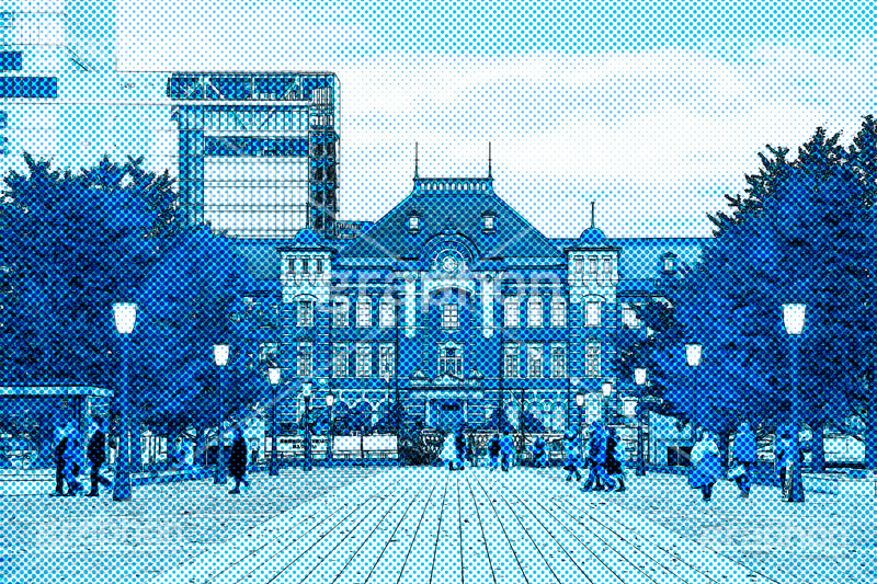 東京駅(アメコミ調),アメコミ,コミック,コミックス,アメコミ風,漫画,マンガ,まんが,トーン,加工,背景,comic,toon,アメコミ調,ポップ,アート,art,POP,正面,旅行,旅,travel