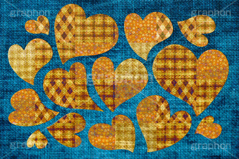 ハートのパッチワーク,ハート,パッチワーク,縫い,布,クロス,heart,cloth,patchwork,country,check,texture,denim,デニム,テクスチャ,テクスチャー,模様,花柄,小花柄,格子,チェック,柄,カントリー,手芸,あてこ,切り,継ぎ接ぎ,つぎはぎ