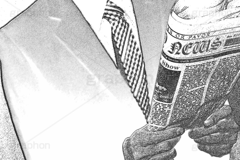 NEWS(スケッチ風),スケッチ風,スケッチ,クロッキー,手描き,ラフ,鉛筆,描写,デッサン,絵,絵コンテ,写生,粗描,素描,アート,art,sketch,サラリーマン