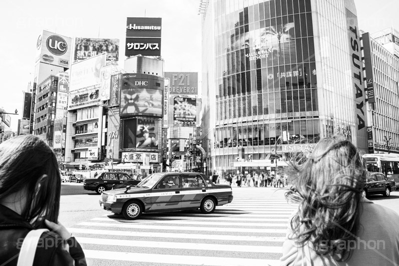 渋谷,モノクロ,白黒,しろくろ,モノクローム,単色画,単彩画,単色