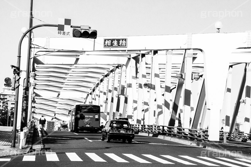 月島の風景,モノクロ,白黒,しろくろ,モノクローム,単色画,単彩画,単色