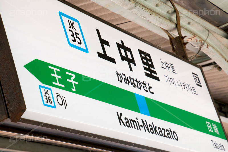 上中里駅,ホーム,電車,上中里,駅,電車/鉄道,交通,駅名,看板,標示,王子,田端,京浜東北線,ＪＲ