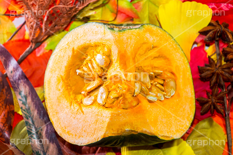 秋の味覚,かぼちゃ,カボチャ,南瓜,パンプキン,pumpkin,halloween,autumn,ハロウィン,秋,野菜,食材,皮,落ち葉