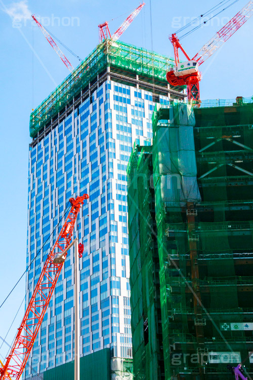 渋谷大工事,渋谷,しぶや,高層ビル,shibuya,クレーン,重機,建設,crane,building,開発,工事,都市開発,2020,名所,青空,建設,渋谷駅街区東棟,東棟,青空,渋谷ストリーム,再開発