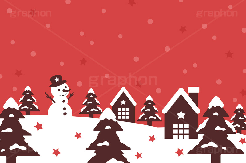 スノータウン,雪国,雪だるま,スノーマン,クリスマスタウン,クリスマス,背景,冬,雪,ツリー,家,星,フレーム,イラスト,illustration,frame,CHRISTMAS,snow,tree,star