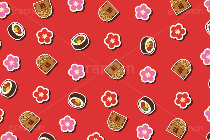 節分モノグラム,節分,福,季語,豆まき,イラスト,イベント,雑節,大寒,邪気除け,厄除け,和,和風,風習,行事,文化,モノグラム,豆,豆まき,豆撒き,大豆,梅,升,恵方巻,太巻き,寿司,お寿司,巻き寿司,巻きずし,巻寿司,event,illustration,japan,monogram