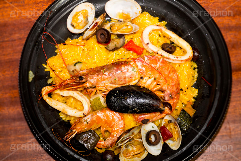 パエリア,パエヤ,パエージャ,サフラン,ライス,米,スペイン料理,魚介,シーフード,炊き込み,spain,rice,paella,seafood,ムール貝,アサリ,あさり,いか,イカ,エビ,海老,えび,オリーブ,パプリカ,洋食