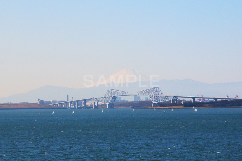 ゲートブリッジ,橋,はし,東京湾,富士山,ふじさん,海,快晴,絶景