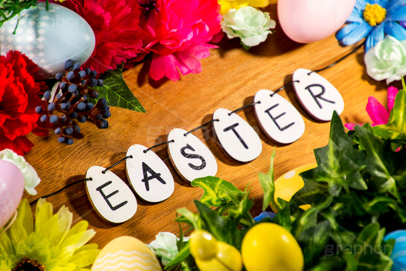 EASTER,イースター,エッグ,たまご,卵,玉子,復活祭,春,スプリング,ガーリー,ポップ,POP,パステル,easter,egg,spring,pastel,event,行事,風習,花,フラワー,文字,カラフル,flower,bunny,colorful