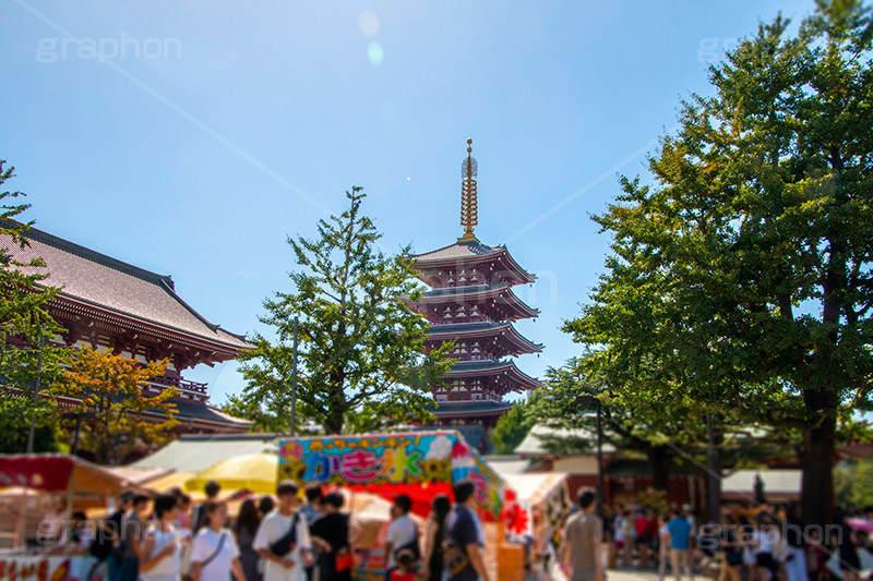 浅草寺,浅草,雷門,あさくさ,台東区,寺,お寺,参拝,お参り,東京都内最古,都内最古,スポット,寺院,五重塔,塔,露店,出店,青空,縁日,asakusa,japan