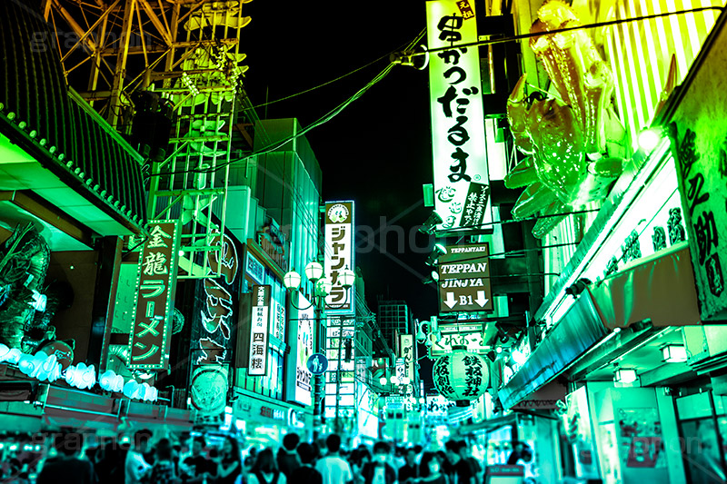 道頓堀,Gradation Jjapan,gradation,japan,日本,グラデーション,カラフル,お洒落,おしゃれ,オシャレ,味わい,雰囲気,フルサイズ撮影,大阪,osaka,デュオトーン,duotone