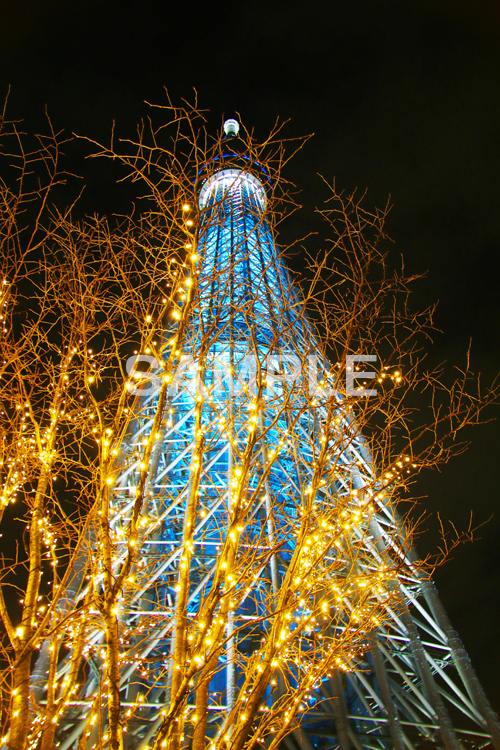 スカイツリー,東京スカイツリー,TOKYO SKYTREE,墨田区,押上,電波塔,634,634メートル,634m,塔,夜,ライトアップ,粋,ブルー,青,不思議,おもしろ写真,面白写真,2本,２本,映イルミネーション,イルミ,真下,見上げ,tower,japan,タワー