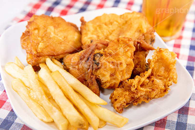 フライドチキン,チキン,フライ,鶏,もも,ジューシー,揚げ,ファーストフード,ファストフード,洋食,サクサク,脂,脂質,肉,chicken,フルサイズ撮影