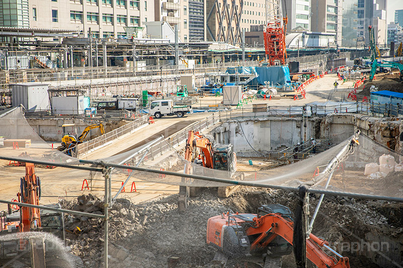 桜丘口地区の再開発,再開発,渋谷,しぶや,駅前,桜丘口地区,渋谷大工事,建設,開発,工事,都市開発,重機,クレーン,ショベルカー,壊す,shibuya,japan,2020,2023,フルサイズ撮影