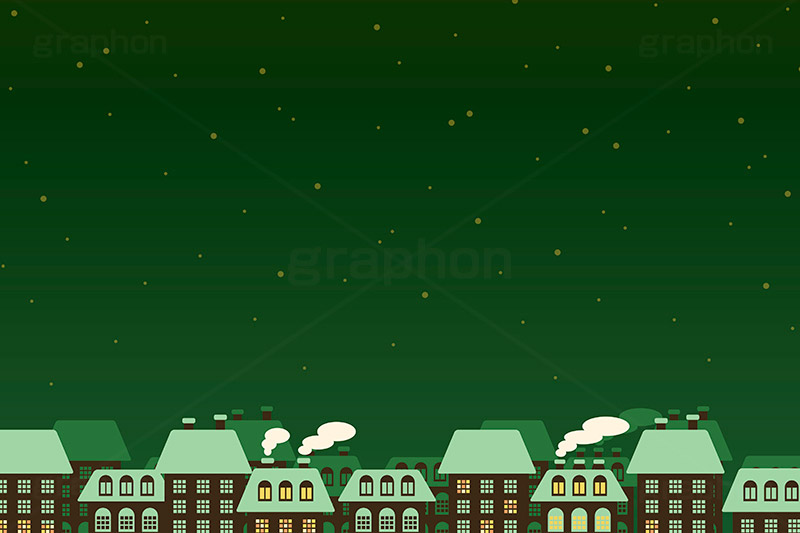 星空タウン,星空,キラキラ,背景,家,町,街,タウン,煙突,煙,フレーム,イラスト,illustration,frame,town,house