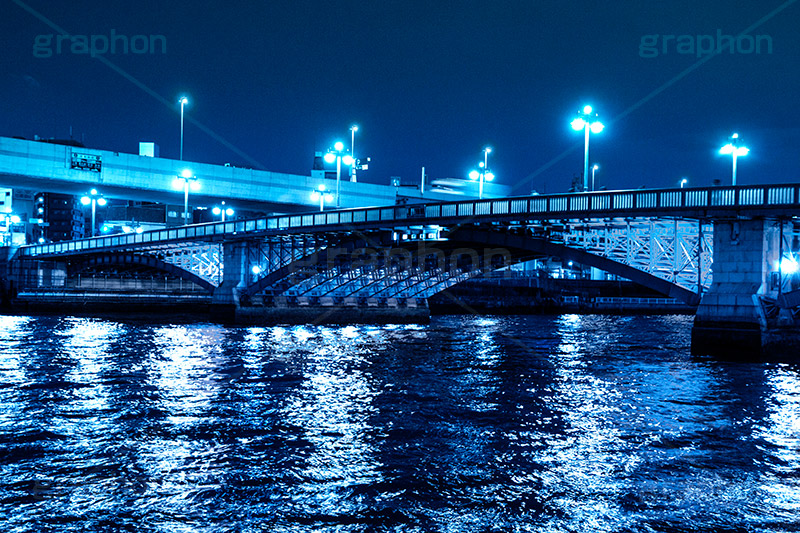 隅田川,ブルーナイト,サイバー,近未来,不思議,夜,夜景,ネオン,サイバーパンク,neon