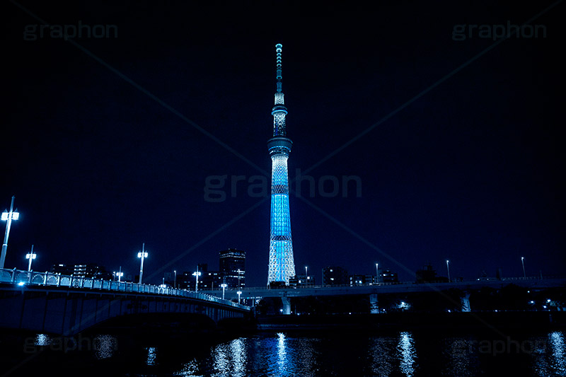隅田川,ブルーナイト,サイバー,近未来,不思議,夜,夜景,ネオン,サイバーパンク,neon
