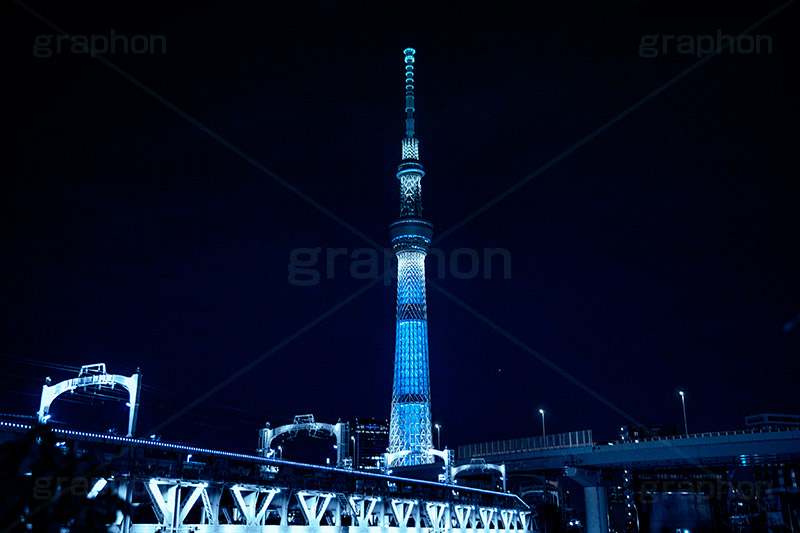 隅田川,ブルーナイト,サイバー,近未来,不思議,夜,夜景,ネオン,サイバーパンク,neon