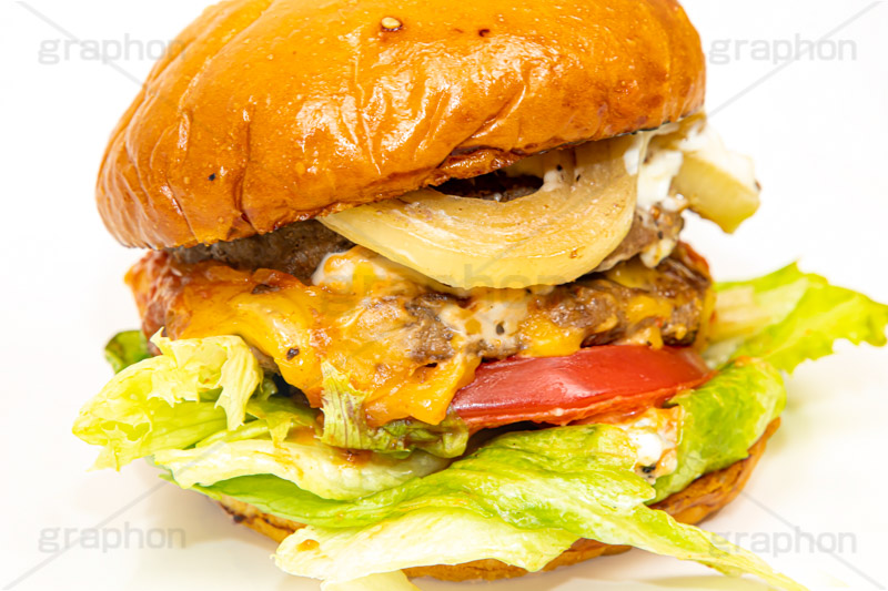 ハンバーガー,バーガー,サンド,パテ,ジューシー,ジャンク,ジャンキー,ジャンクフード,チェーン店,ファーストフード,ファストフード,洋食,ビーフ,牛肉,ベーコン,オニオン,トマト,レタス,チーズ,ソース,cheese,beef,hamburger,tomato,onion,フルサイズ撮影
