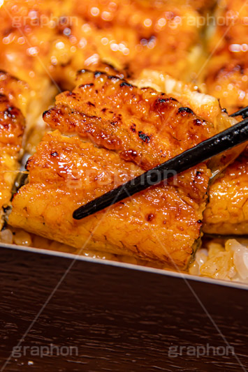 うな重,うな丼,土用の丑の日,ウナギ,鰻重,うなぎ,鰻,土用,丑の日,蒲焼,かば焼き,夏,和食,日本食,日本料理,お重,スタミナ,性,季節感,照り,ツヤ,たれ,タレ,サマー,箸,はし,つかむ,掴む,summer,japan,フルサイズ撮影