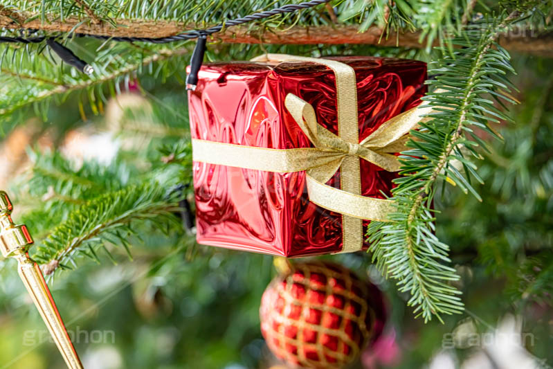 クリスマスオーナメント,オーナメント,飾り,デコレーション,プレゼント,プレゼントボックス,贈り物,クリスマスツリー,ツリー,もみの木,モミの木,クリスマス,イベント,冬,行事,CHRISTMAS,Xmas,ornament,winter,present,フルサイズ撮影