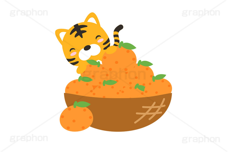 冬はみかん,みかん,ミカン,フルーツ,かご,カゴ,籠,干支,虎,寅,とら,寅キャラクター,しっぽ,尻尾,寅年,お正月,正月,年賀状,イベント,冬,行事,イラスト,ポップ,可愛い,かわいい,カワイイ,キャラクター,挿絵,挿し絵,ニューイヤー,newyear,illustration,POP,winter,tiger