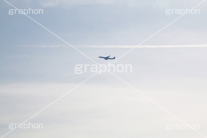 飛行機雲と飛行機,飛行機,飛行機,空,飛ぶ,ひこうき,航空,乗り物