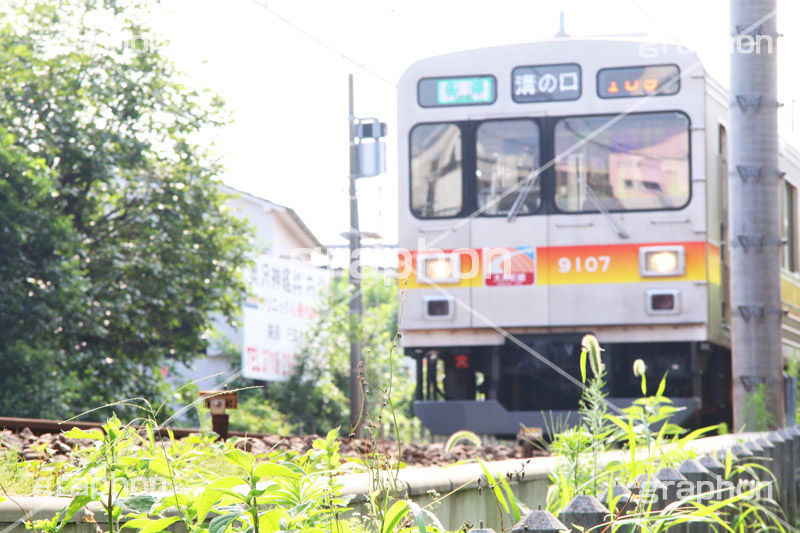 大井町線,電車,鉄道,でんしゃ,線路沿い,溝の口行き,電車/鉄道,大井町,train