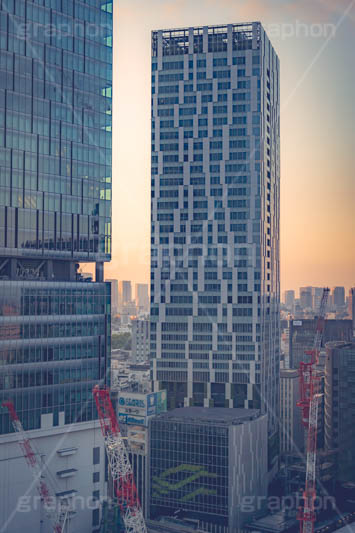 渋谷の夜明け,夜明け,朝日,朝焼け,朝,早朝,静か,ストリーム,高層ビル,渋谷,しぶや,東口,観光,商業施設,渋谷駅,駅前,japan,shibuya,sunrise,フルサイズ撮影