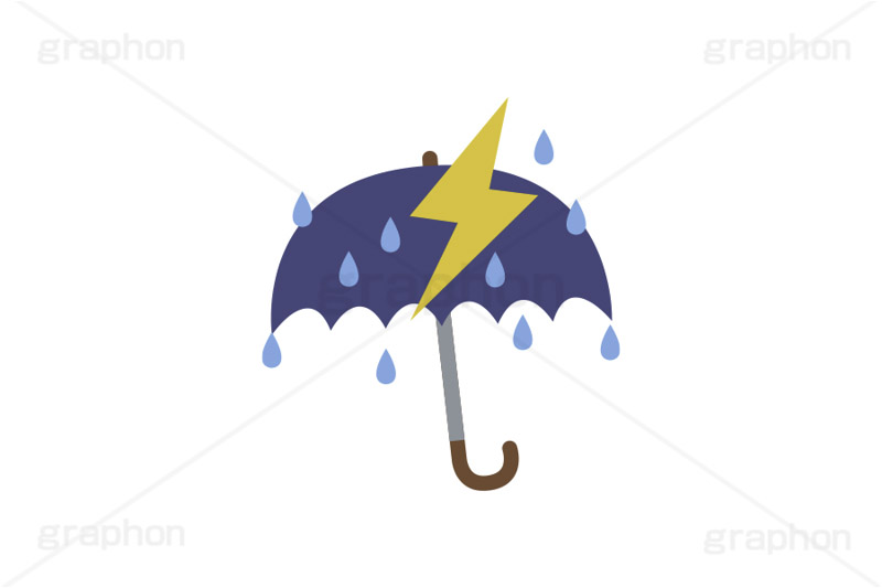 雷雨,雷,稲妻,ゲリラ豪雨,傘,雨傘,雨,天気,お天気,天候,空,天気予報,マーク,挿絵,挿し絵,mark,weather,umbrella