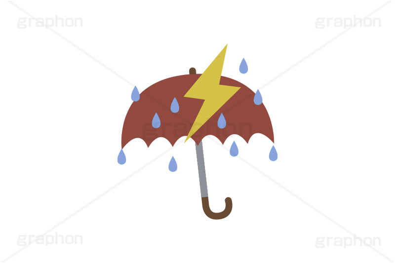 雷雨,雷,稲妻,ゲリラ豪雨,傘,雨傘,雨,天気,お天気,天候,空,天気予報,マーク,挿絵,挿し絵,mark,weather,umbrella