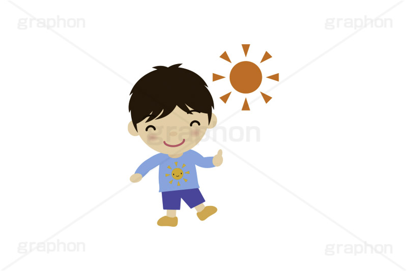 晴れ男,晴れ,お出かけ,お出掛け,予定,太陽,天気,こども,子供,キッズ,男の子,キッズ,ボーイ,家族,人物,キャラクター,イラスト,可愛い,かわいい,カワイイ,挿絵,挿し絵,character,kids,boy,llustration