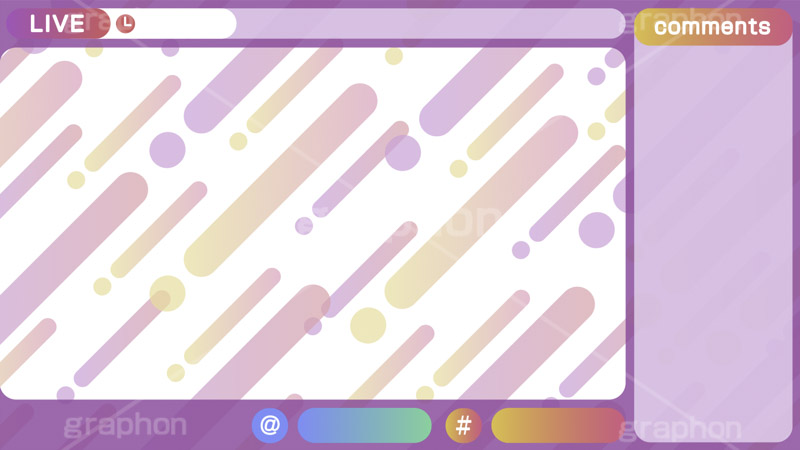 配信素材ポップ柄,配信素材,ポップ柄,ゲーム実況,ライブ配信,ライバー,VTuber,配信,ライブ,コメント欄,コメント,チャット,放送,映像,動画,実況,編集,背景,フレーム,デザイン,セット,イラストセット,ポップ,POP,UI,illustration,frame