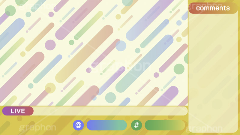 配信素材ポップ柄,配信素材,ポップ柄,ゲーム実況,ライブ配信,ライバー,VTuber,配信,ライブ,コメント欄,コメント,チャット,放送,映像,動画,実況,編集,背景,フレーム,デザイン,セット,イラストセット,ポップ,POP,UI,illustration,frame