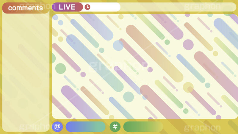 配信素材ポップ柄,配信素材,ポップ柄,ゲーム実況,ライブ配信,ライバー,VTuber,配信,ライブ,コメント欄,コメント,チャット,放送,映像,動画,実況,編集,背景,フレーム,デザイン,セット,イラストセット,ポップ,POP,UI,illustration,frame