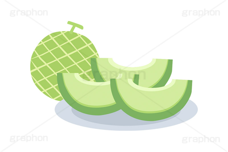 切られたメロン,メロン,フルーツ,果実,果物,デザート,皿,挿絵,挿し絵,fruit,melon