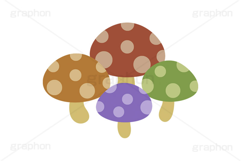 カラフルなキノコ,カラフル,キノコ,きのこ,茸,毒キノコ,秋,秋の味覚,挿絵,挿し絵,fruit,mushroom,autumn