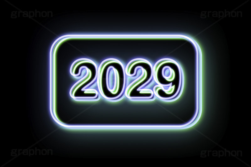 2029ネオン,ネオン,ネオン管,光,ライト,電飾,照明,発光,年号,西暦,年,文字,テキスト,neon,text,2029