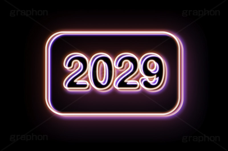 2029ネオン,ネオン,ネオン管,光,ライト,電飾,照明,発光,年号,西暦,年,文字,テキスト,neon,text,2029