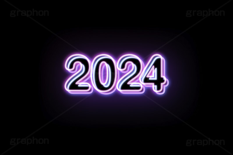 2024ネオン,ネオン,ネオン管,光,ライト,電飾,照明,発光,年号,西暦,年,文字,テキスト,neon,text,2024