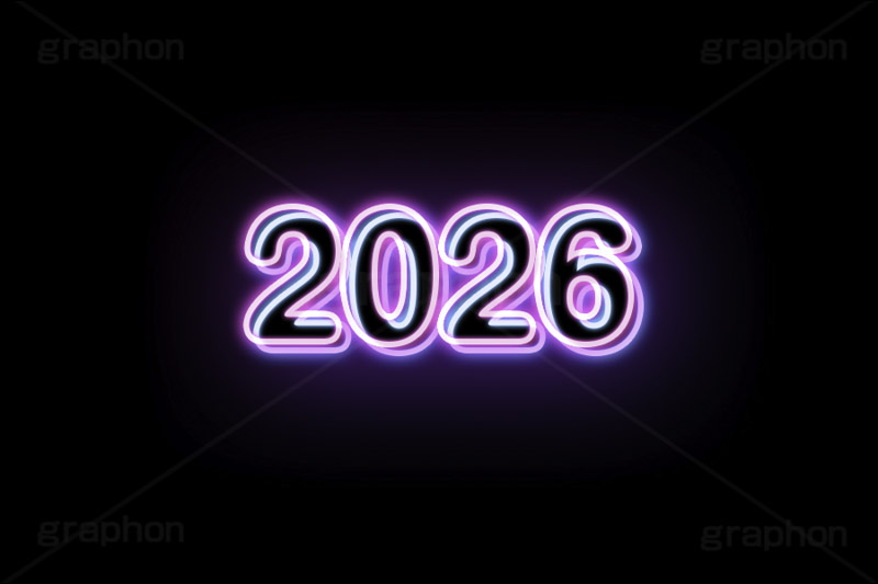 2026ネオン,ネオン,ネオン管,光,ライト,電飾,照明,発光,年号,西暦,年,文字,テキスト,neon,text,2026