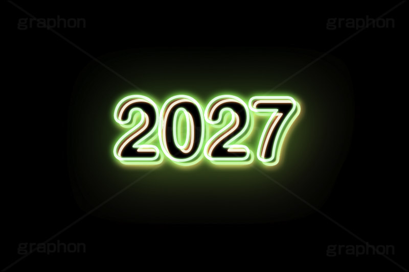 2027ネオン,ネオン,ネオン管,光,ライト,電飾,照明,発光,年号,西暦,年,文字,テキスト,neon,text,2027