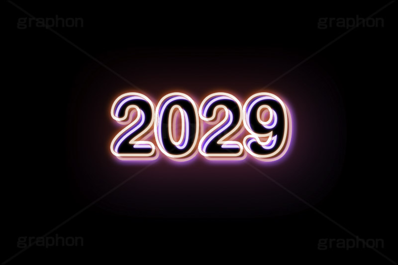 2029ネオン,ネオン,ネオン管,光,ライト,電飾,照明,発光,年号,西暦,年,文字,テキスト,neon,text,2029