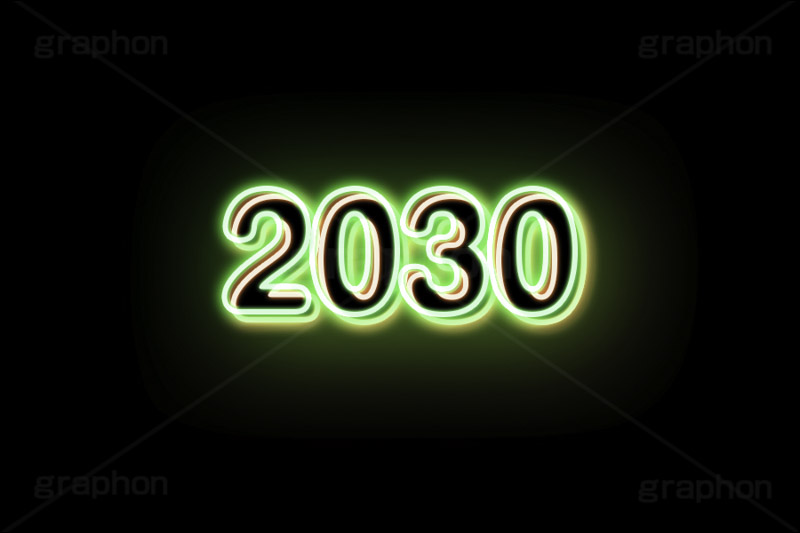 2030ネオン,ネオン,ネオン管,光,ライト,電飾,照明,発光,年号,西暦,年,文字,テキスト,neon,text,2030