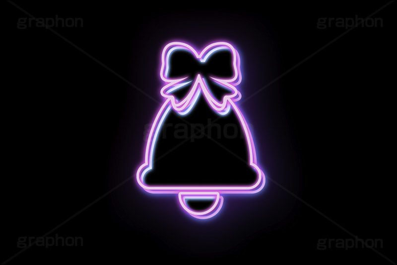クリスマスネオン,ベル,クリスマスベル,リボン,ネオン,ネオン管,光,ライト,電飾,照明,発光,クリスマス,イベント,冬,挿絵,挿し絵,アイコン,マーク,icon,mark,neon,christmas,winter,event,bell,ribbon