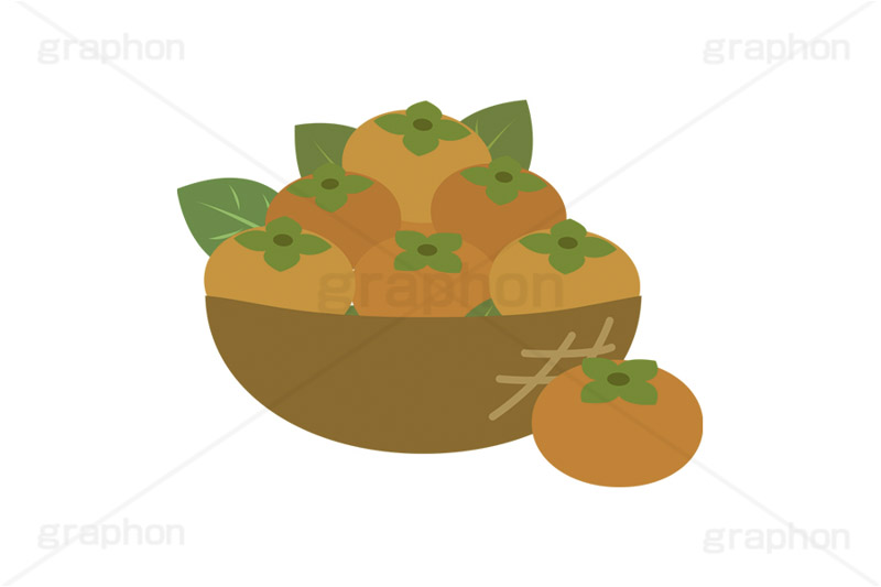 かごいっぱいの柿,柿,かき,フルーツ,果実,果物,秋の味覚,デザート,フルーツバスケット,かご,カゴ,籠,いっぱい,収穫,差し入れ,挿絵,挿し絵,fruit