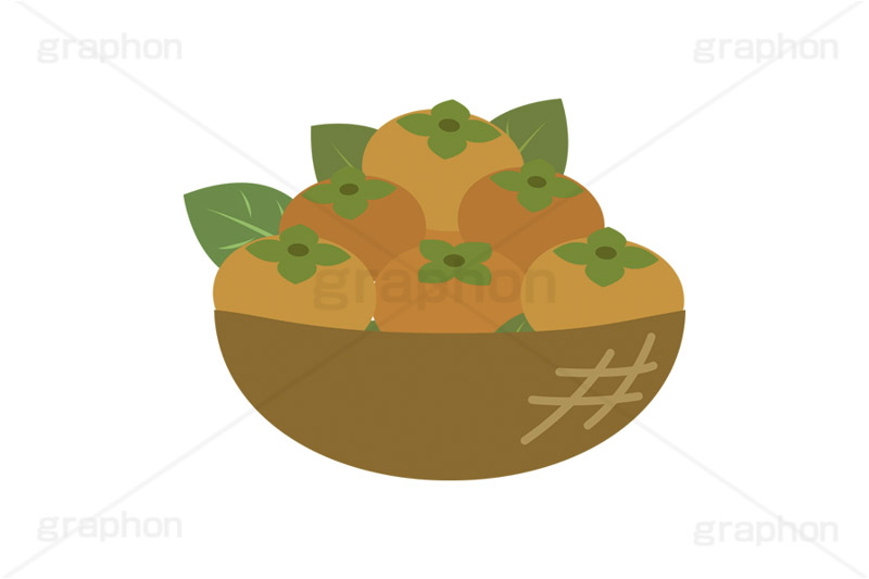 かごいっぱいの柿,柿,かき,フルーツ,果実,果物,秋の味覚,デザート,フルーツバスケット,かご,カゴ,籠,いっぱい,収穫,差し入れ,挿絵,挿し絵,fruit